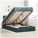 Pouf Letto con Materasso Verde Scuro 120x190 cm Velluto - Foto miniatura 2