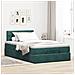 Pouf Letto con Materasso Verde Scuro 120x190 cm Velluto - Foto miniatura 3