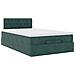 Pouf Letto con Materasso Verde Scuro 120x190 cm Velluto - Foto miniatura 6