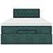 Pouf Letto con Materasso Verde Scuro 120x190 cm Velluto - Foto miniatura 7