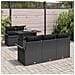 Set Divano da Giardino con cuscino 6 pcs Nero Poly Rattan - Foto miniatura 3