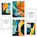 Set Di 6 Stampe Colori Astratti, Giallo, Arancione, Blu, Forme Incorniciate Con Illustrazioni Di Design Per La Casa, Negozio, Pittura A3 & A4 Cornice Bianca - Foto miniatura 1