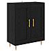 Credenza Rovere Nero 69,5 x 34 x 180 cm Legno multistrato - Foto miniatura 6