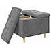 Pouf contenitore Grigio scuro 60 x 60 x 45 cm Velluto - Foto miniatura 3