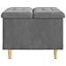 Pouf contenitore Grigio scuro 60 x 60 x 45 cm Velluto - Foto miniatura 5