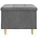 Pouf contenitore Grigio scuro 60 x 60 x 45 cm Velluto - Foto miniatura 6
