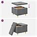 Pouf contenitore Grigio scuro 60 x 60 x 45 cm Velluto - Foto miniatura 9