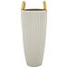 Vaso Shopping In Ceramica Bianca Con Manici Dorati 18x45 Cm - Foto miniatura 2