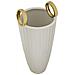 Vaso Shopping In Ceramica Bianca Con Manici Dorati 18x45 Cm - Foto miniatura 5