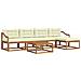 Set di divani da esterno con cuscino 6 pcs Naturale e Crema - Foto miniatura 1
