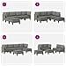 Set di mobili per il soggiorno 6 pcs Grigio scuro Tessuto - Foto miniatura 9