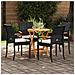 Sedie da giardino 4 pcs Nero e Bianco Crema Polyrattan e acacia - Foto miniatura 3