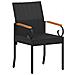 Sedie da giardino 4 pcs Nero e Bianco Crema Polyrattan e acacia - Foto miniatura 5