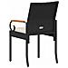 Sedie da giardino 4 pcs Nero e Bianco Crema Polyrattan e acacia - Foto miniatura 8