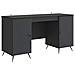Scrivania Nero 142,5 x 50 x 75 cm Legno ingegnerizzato - Foto miniatura 1