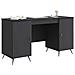 Scrivania Nero 142,5 x 50 x 75 cm Legno ingegnerizzato - Foto miniatura 2