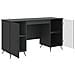 Scrivania Nero 142,5 x 50 x 75 cm Legno ingegnerizzato - Foto miniatura 3