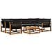 Set di divani da esterno con cuscino 7 pcs Naturale e Nero - Foto miniatura 1