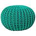 Pouf Poggiapiedi In Tessuto Verde Smeraldo 50 X 35 Cm Conrad Ii - Foto miniatura 1