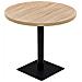 Tavolo Bistrot In Mdf E Acciaio Rotondo 80x75 Cm Colore Rovere - Foto miniatura 1