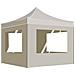 Gazebo Professionale Pieghevole Alluminio con Pareti 3x3m Crema - Foto miniatura 1