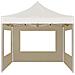 Gazebo Professionale Pieghevole Alluminio con Pareti 3x3m Crema - Foto miniatura 5