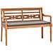 Panca Batavia con Cuscino Grigio Scuro 120 cm Massello di Teak - Foto miniatura 1