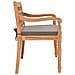 Panca Batavia con Cuscino Grigio Scuro 120 cm Massello di Teak - Foto miniatura 3