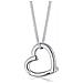 Collana Da Donna In Argento 925 Con Diamante - A Forma Di Cuore - Foto miniatura 1