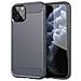 Custodia Compatibile Con Apple Iphone 11 Pro Max In Brusched Grigio - Coperchio Protettivo In Silicone Tpu Flessibile In Look Acciaio Inossidabile-fibra Di Carbonio - Foto miniatura 1