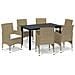 Set Pranzo Da Giardino 7 Pz Con Cuscini In Polyrattan Beige - Foto miniatura 2