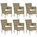 Set Pranzo Da Giardino 7 Pz Con Cuscini In Polyrattan Beige - Foto miniatura 3