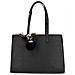 Borsa Shopper In Similpelle Con Foulard E Pompon - Paris - Nera - Foto miniatura 1