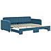 Divano Letto con Letto Estraibile Blu 90x200 cm in Velluto - Foto miniatura 2