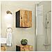 Mobile Da Bagno A Parete 38x33x48 Cm In Legno Massello Di Mango - Foto miniatura 1