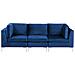 Divano Modulare 3 Posti Evja Velluto Blu Marino - Foto miniatura 3