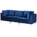 Divano Modulare 3 Posti Evja Velluto Blu Marino - Foto miniatura 6