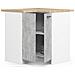 Mobile cucina modulare con piano di lavoro OLIWIA, 2 ante, 90x46x85 cm, Colore Bianco e Grigio Cemento - Foto miniatura 2