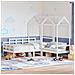 Set Dormeuse E Panca Con Tetto Bianco 80x200cm Massello Pino - Foto miniatura 8