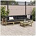 Set Divani Da Giardino 5pz Con Cuscini Legno Impregnato Di Pino - Foto miniatura 3