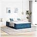 Struttura Letto Pouf Con Materasso 140x190 Cm In Velluto - Foto miniatura 3