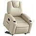 Poltrona Alzapersona Reclinabile Crema In Similpelle - Foto miniatura 3