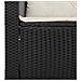 Divano Da Giardino A 3 Posti Con Cuscini Nero In Polyrattan - Foto miniatura 5