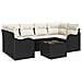 Set da Giardino  7 Pezzi con Cuscini Polyrattan Nero, Divano da Giardino  per 2 Persone con Cuscini Polyrattan Nero - Foto miniatura 1