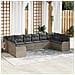 Set di divani da giardino  10 pezzi con cuscini grigio chiaro in polyrattan, Divano da giardino a 2 posti  con cuscini grigio chiaro in polyrattan - Foto miniatura 2