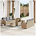 Set Divano da Giardino 9 Pezzi con Cuscini Beige Polyrattan Acacia, Divano da Giardino 2 Posti con Spazio di Stoccaggio & Cuscini Beige Polyrattan, Set da Pranzo da Giardino 3 Pezzi con Cuscini Beige Polyrattan Acacia - Foto miniatura 2