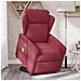 Poltrona Alzapersona Massaggiante Elettrica Rosso Vino Tessuto - Foto miniatura 2