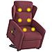 Poltrona Alzapersona Massaggiante Elettrica Rosso Vino Tessuto - Foto miniatura 3