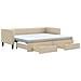 Divano Letto Estraibile con Cassetti Crema 80x200 cm in Tessuto - Foto miniatura 1