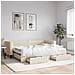 Divano Letto Estraibile con Cassetti Crema 80x200 cm in Tessuto - Foto miniatura 2